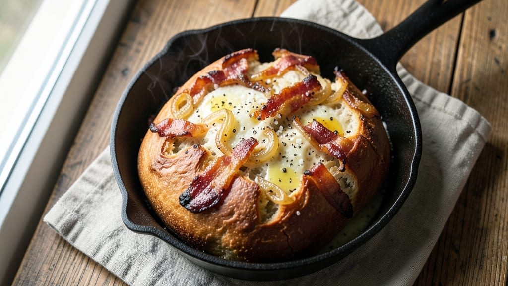 Bacon and Onion Bread Recipe: Crispy Crust with Savory Swirls Inside
