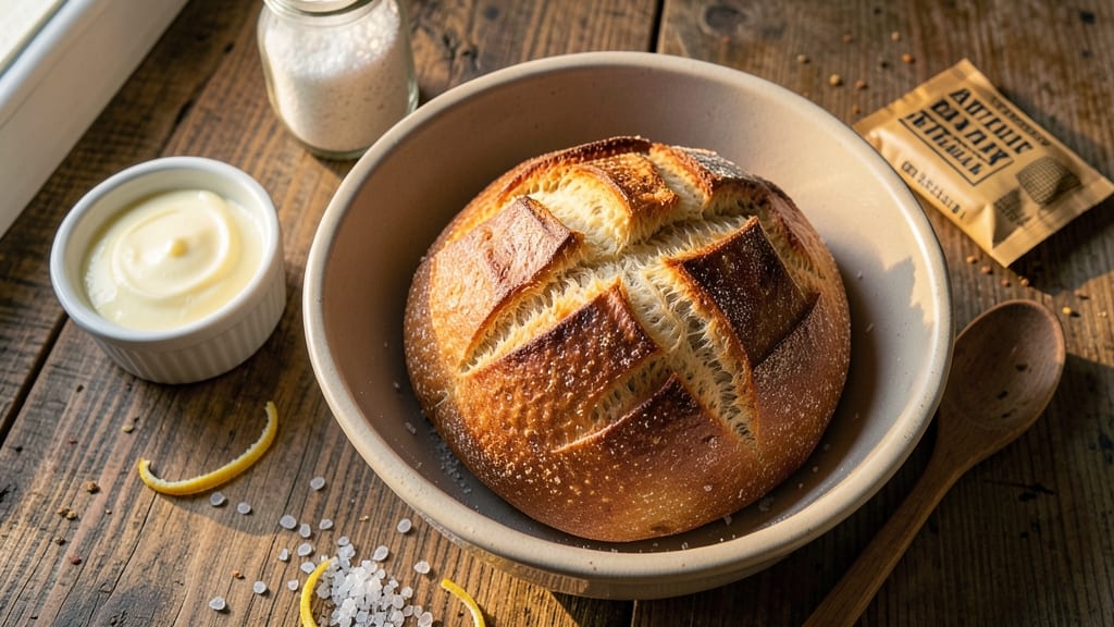 1 Pound Loaf Bread Recipe: Artisan Crust in 1 Hour Without Kneading