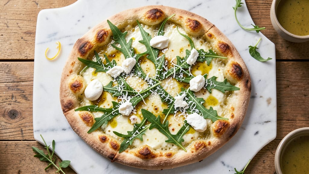 Arugula Flatbread Pizza Recipe: Peppery Greens and Cheesy Crisp in 20 Minutes