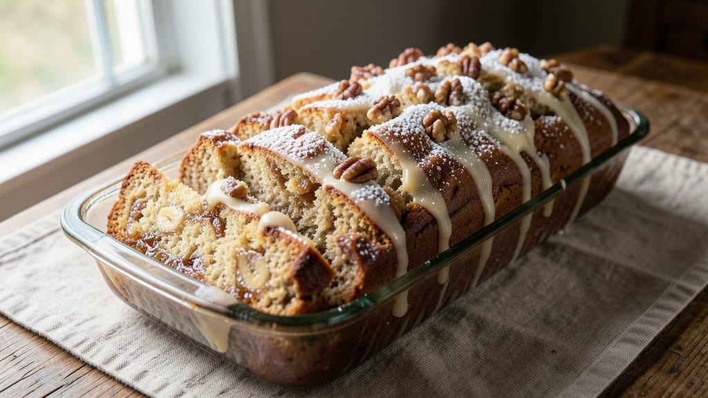 American Banana Bread Recipe: Moist Crumb With Walnut Swirls Inside