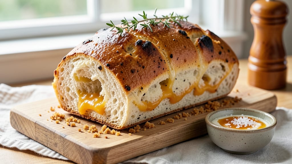 Artisan Cheddar Cheese Bread Recipe: Golden Crust With Pull-Apart Cheese Ribbons