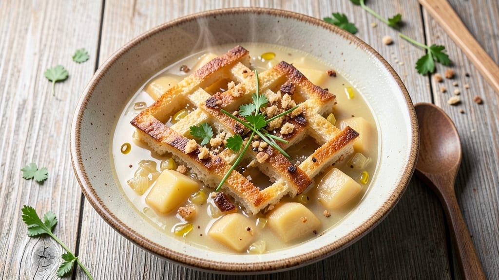 Atlanta Bread Potato Soup Recipe: Crispy Tortilla Top and Foil-Sealed Creaminess