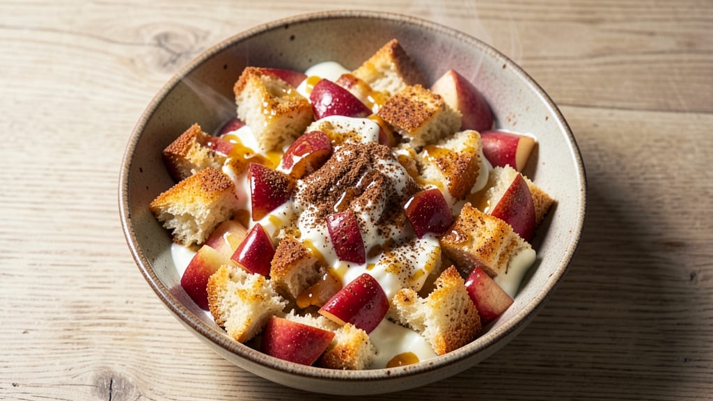 Apple Fritter Bread Pudding Recipe: Caramelized Cinnamon Crunch With Gooey Apple Centers