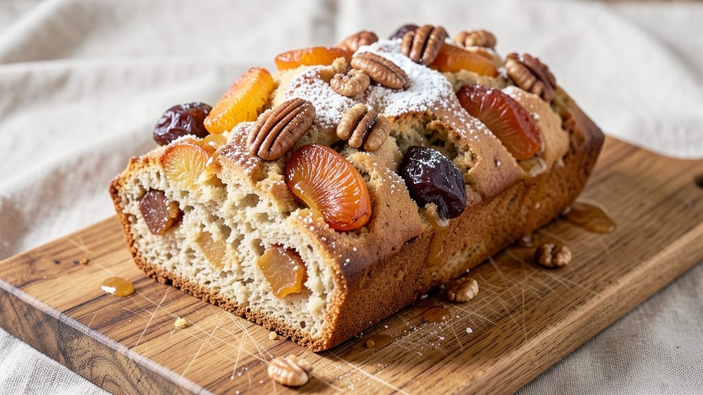 Apricot Date Nut Bread Recipe: Sweet Caramelized Swirls With Crunchy Nut Topping