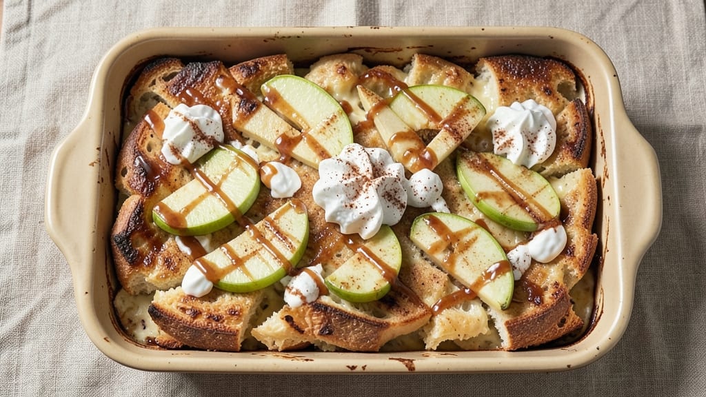 Apple Tuscan Bread Pudding Recipe: Warm Cinnamon-Apple Crunch With Spiced Foil Seal